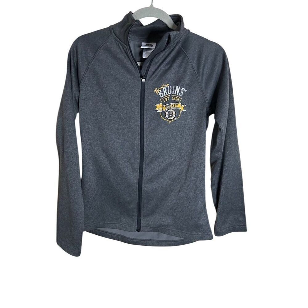 NHL Boston Bruins Women's Gray Track Jacket S Full-Zip Casual
